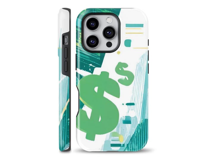 Stock market phone case with Money pattern