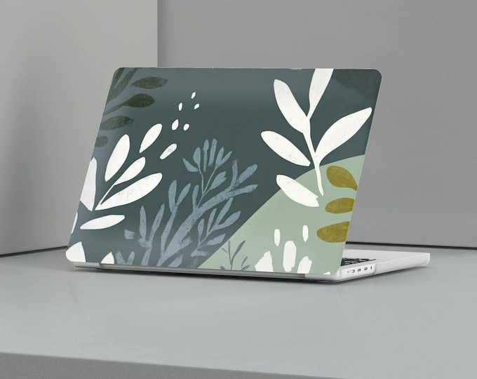 Green Leaf MacBook Case Botanical Nature Laptop skin, MacBook Pro 16, 15, Air 13, 14, Gift for MAC owner
