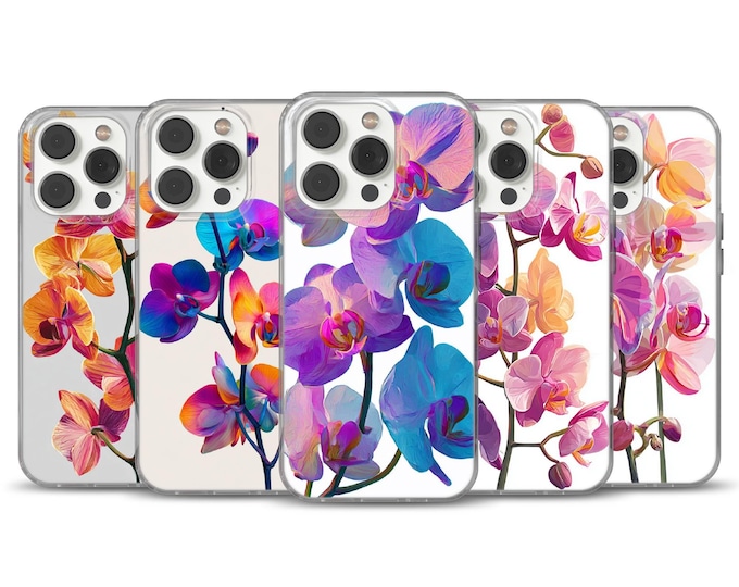 Colorful Floral Phone Case Neon Orchid cover for iPhone 16e, 17 Pro Max, 17 Air, Samsung S25 Edge, A16, Pixel 10, 9A