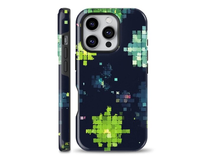 Seamless pattern Phone Case Pixelated style MagSafe cover fits iPhone 17 Pro, iPhone 16e, iPhone 14 Pro Max, 13, 12 Mag Safe