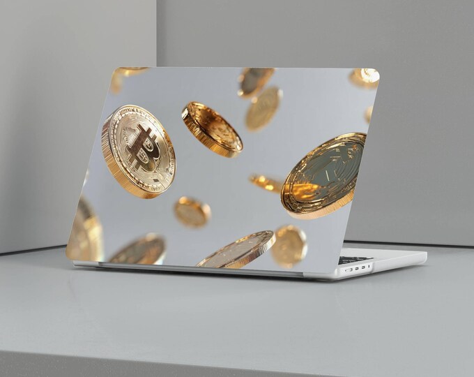 Crypto Pattern MacBook Case Bitcoin Coins Laptop Skin for MacBook Pro 16, 15, Air 13 14 | Digital Currency Tech Accessories Gift