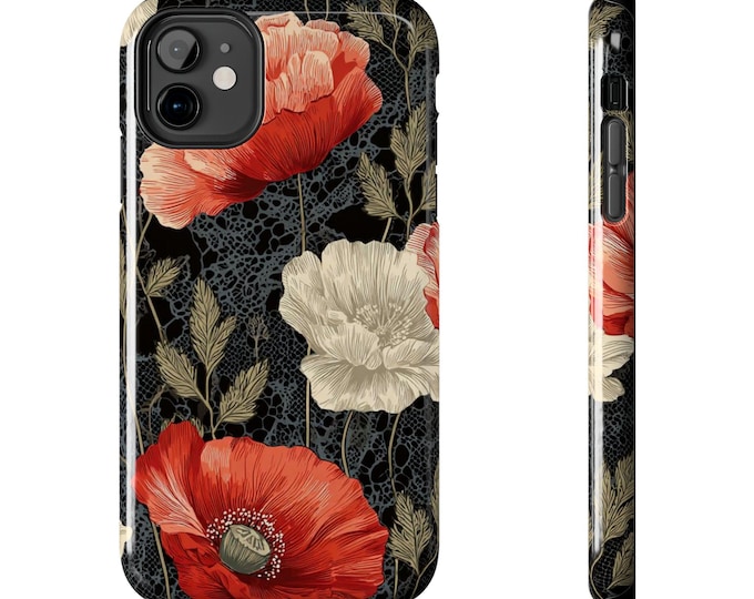Vintage Red Poppy Floral | Tough Phone Cases