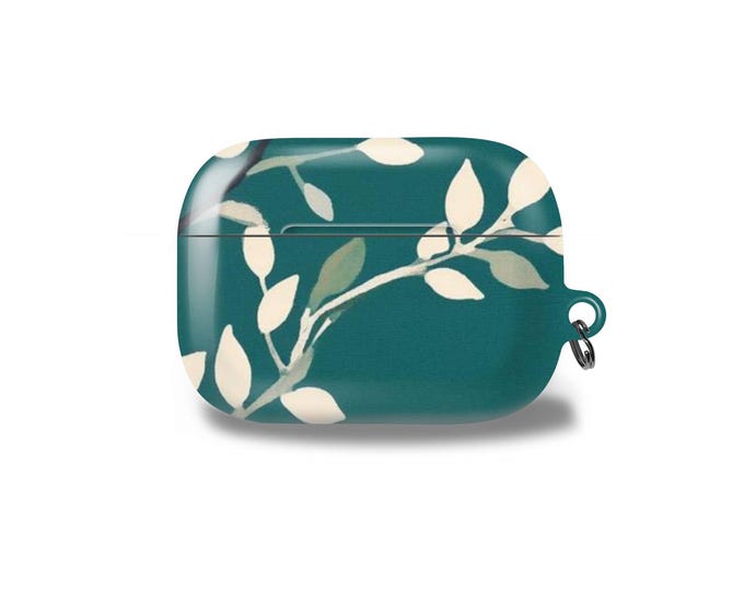 Teal Botanical | Green Leaf Cover for AirPods Pro, Pro 2, 1/2, Samsung Buds, Google Pixel | Durable, Stylish Protector