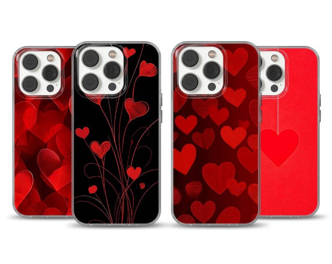 Simple Red Heart Phone Cover The iPhone 15, 16e, 17 Pro Max, 17 Air, Samsung S25 Edge, A16, Pixel 10, and 9A all have adorable phone covers.