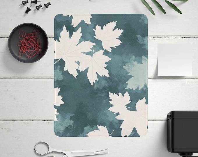 White Maple Teal Botanical iPad Case | Vegan Leather Cover 6th Gen, Pro 13, iPad Air 10.9, and 12.9  Stylish Protective