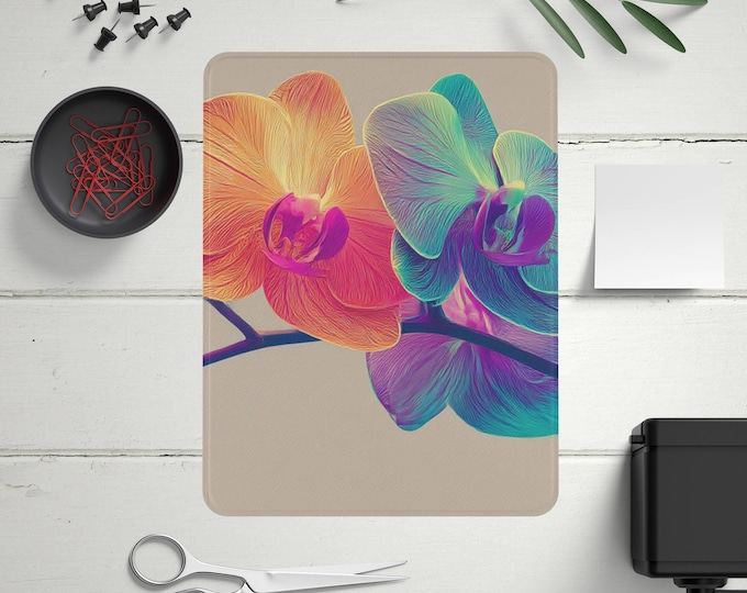 Modern art  Neon Orchid cover for iPad 12.9, 10.9, and 13 with pencil holder; ipad Gen 6 case