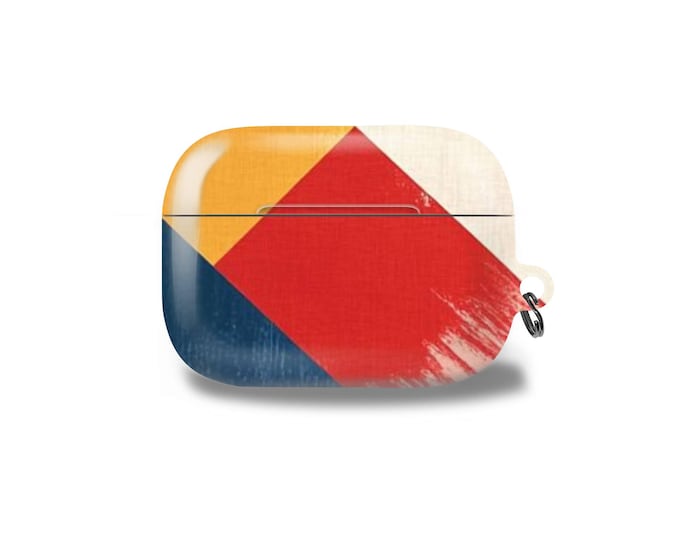 Retro Geometric AirPod Case The colorful triangle cover fits AirPods, Pro, Samsung Buds, and Google Pixel Buds