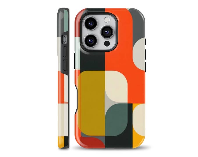 Retro Geometric Phone Case Mid Century  Blocks MagSafe cover