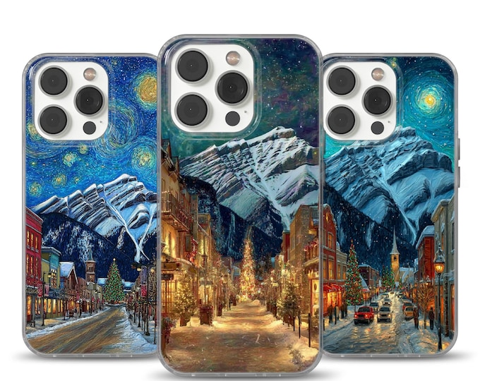 Banff, Alberta, Lightweight, No-Fade Print Christmas Phone Case, Stylish Holiday Gel Cover for iPhone 14, Samsung S23, Pixel 10