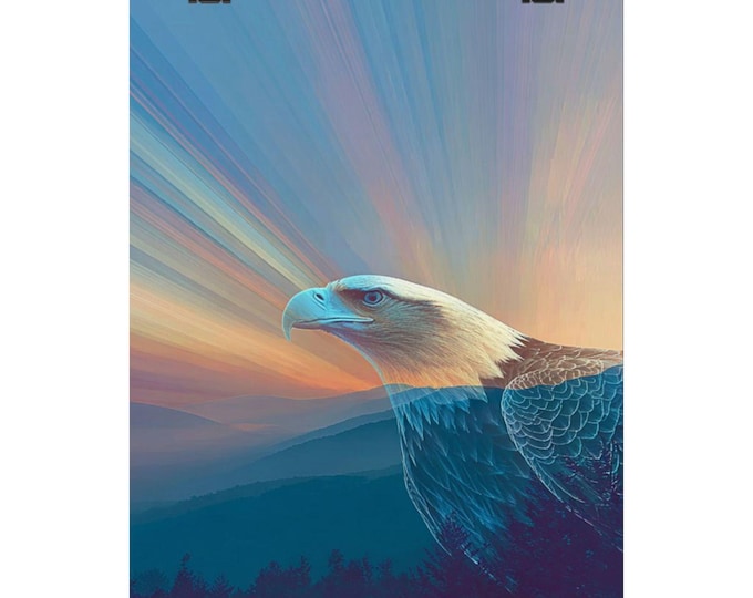 Bald Eagle Sunrise Matte Vertical Poster | Patriotic Wildlife Wall Art