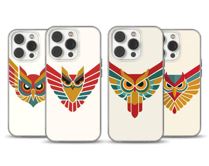 Retro Geometric Phone Case Colorful Bird