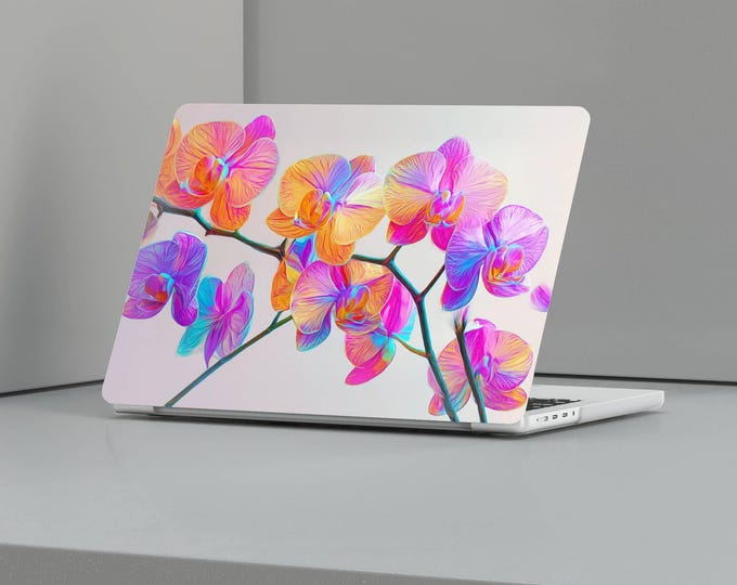 Modern art MacBook Case Neon Orchid Laptop skin, Cover MacBook Pro 16, 15, Air 13, 14, Gift for MAC owner