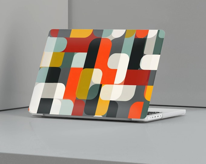 Retro Blocks MacBook Case Mid Century Laptop skin