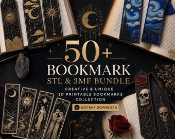 50+ Bookmark STL 3MF Bundle | Creative & Unique 3D Printable Bookmarks Collection | Instant Download