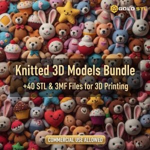 Knitted 3D Models Bundle +40 STL & 3MF Files for 3D Printing – Commercial Use Allowed