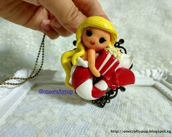 Popcorn Mermaid Cameo Necklace