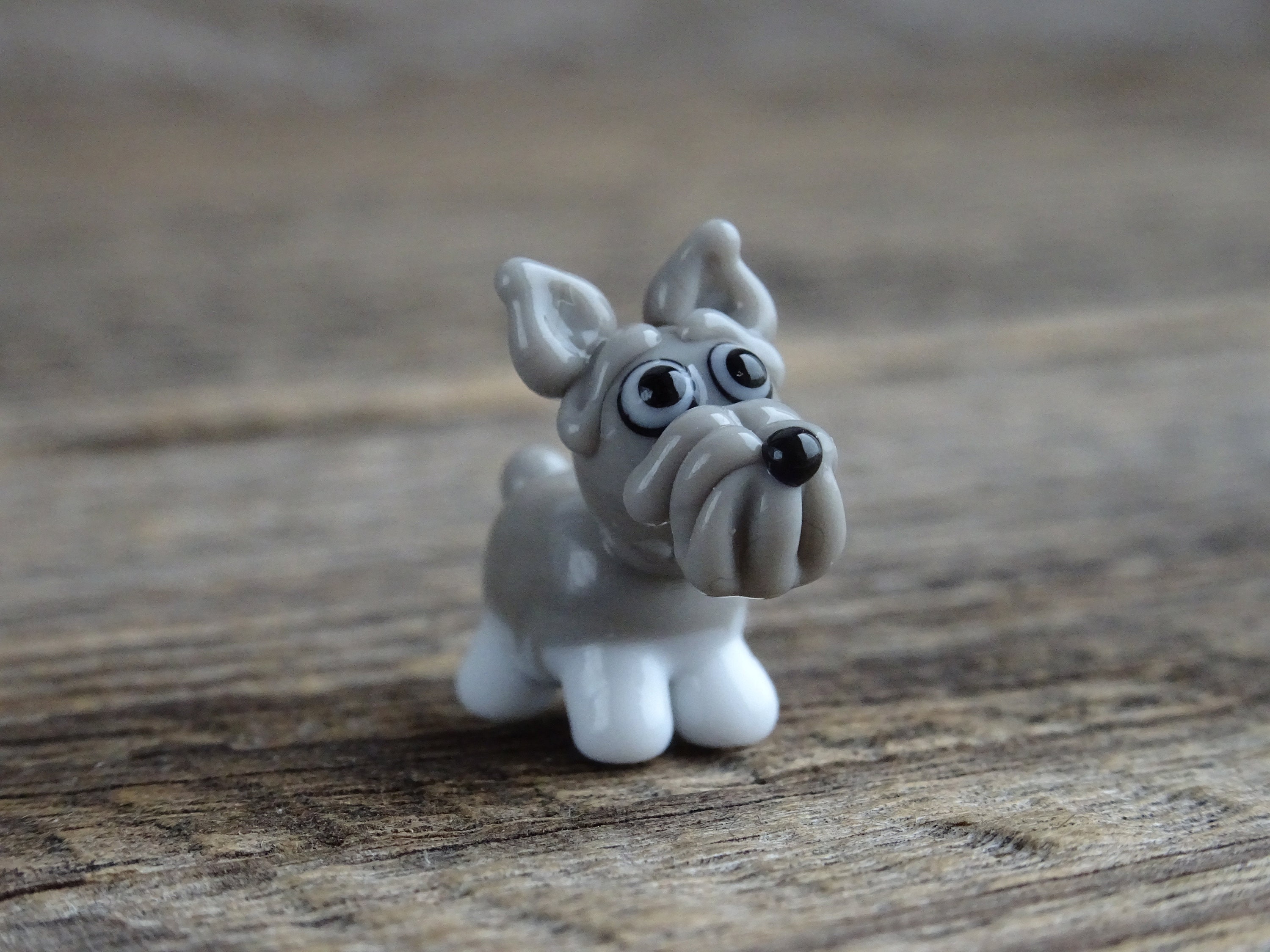 Schnauzer dog miniature sculpture figurine puppy bead / | Etsy
