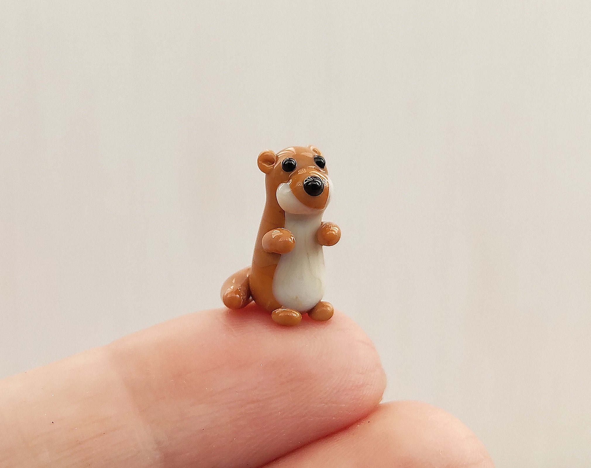 Ferret figurine otter miniature ferret art ferret toy Etsy