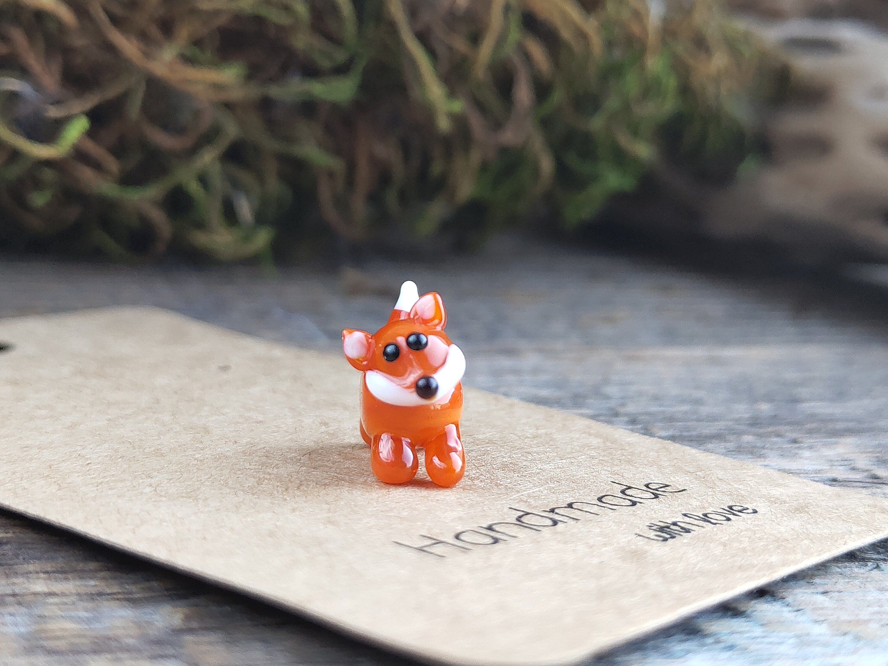 Fox figurine miniature fairy garden dollhouse sculpture tiny | Etsy