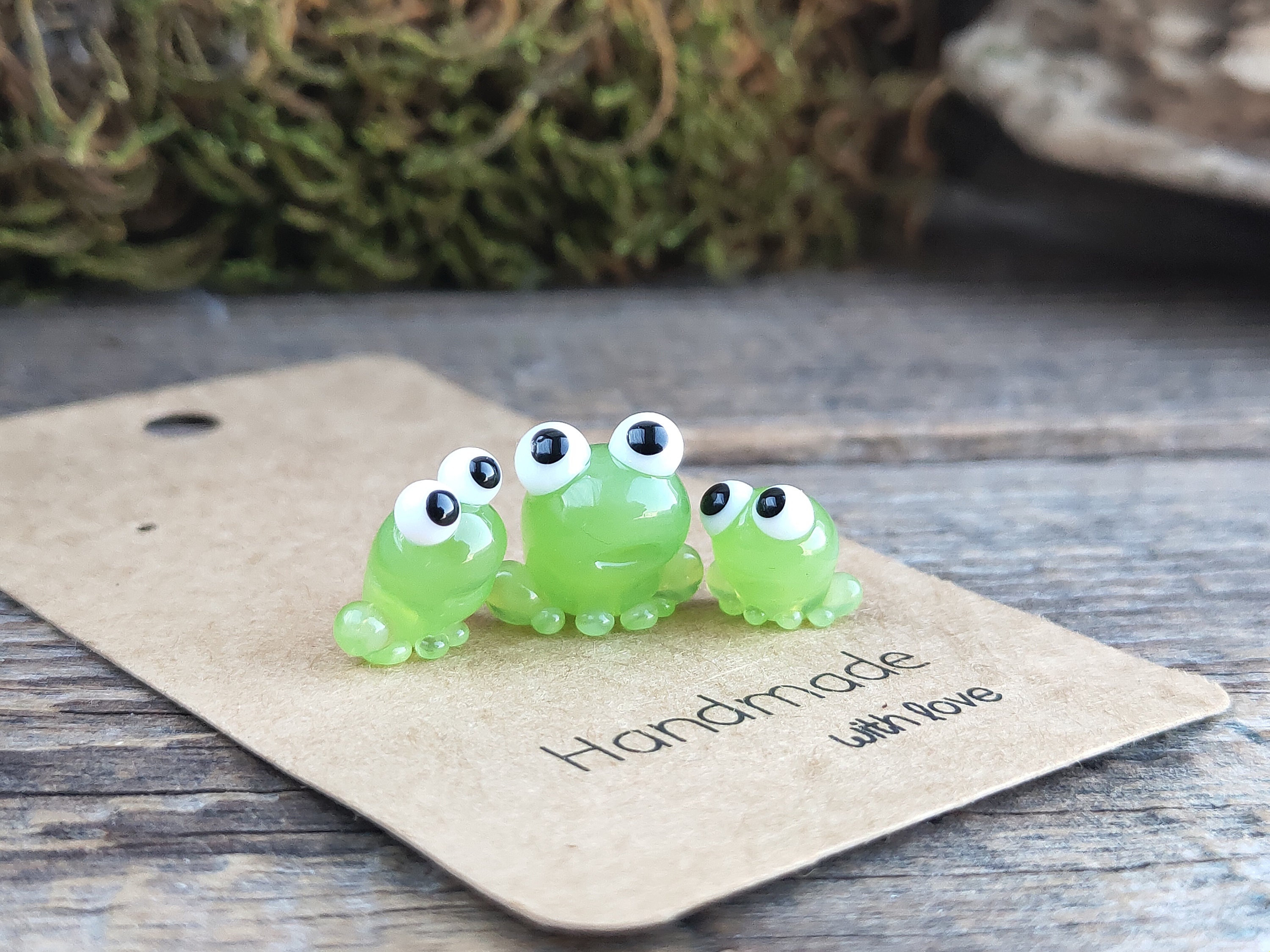 Frog figurine tiny frog glass Frog miniature Frog sculpture | Etsy