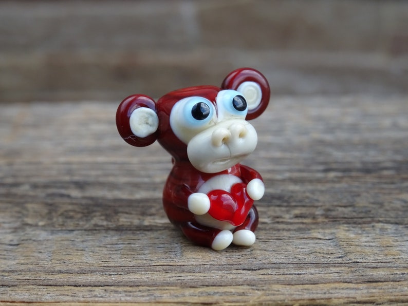 MINIATURE ANIMALS Monkey Figurine Miniature Monkey Toy Glass Etsy