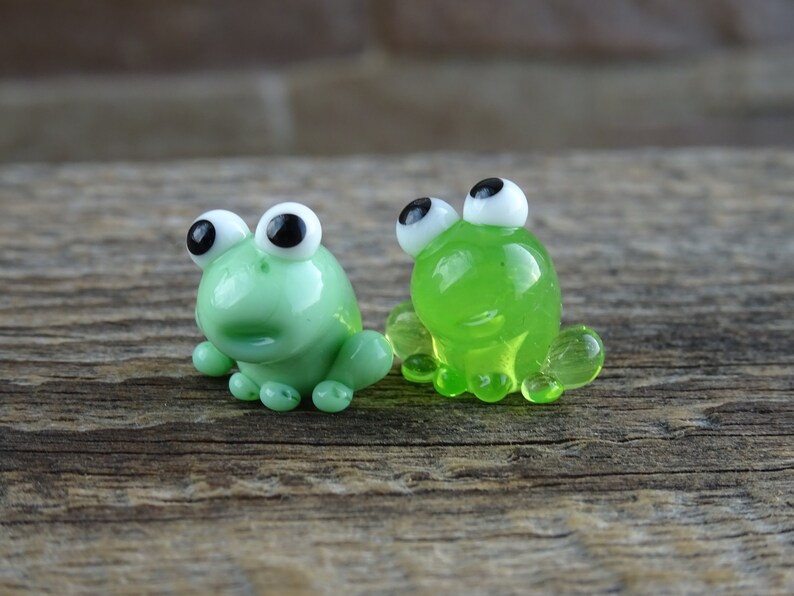 Frog Gifts Frog Figurine Tiny Frog Miniature Mini Glass Frog Etsy