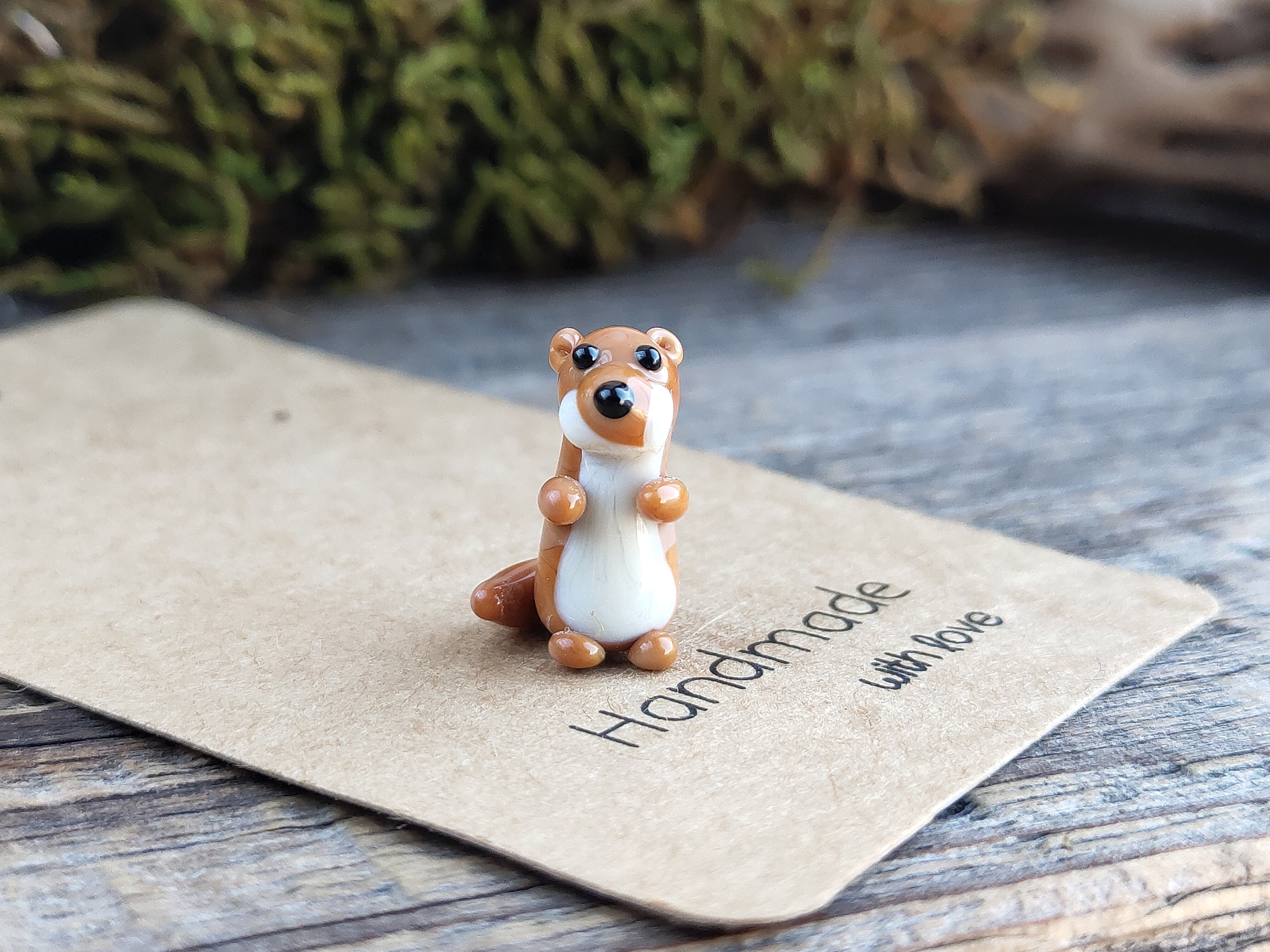 Ferret figurine otter miniature ferret art ferret toy Etsy