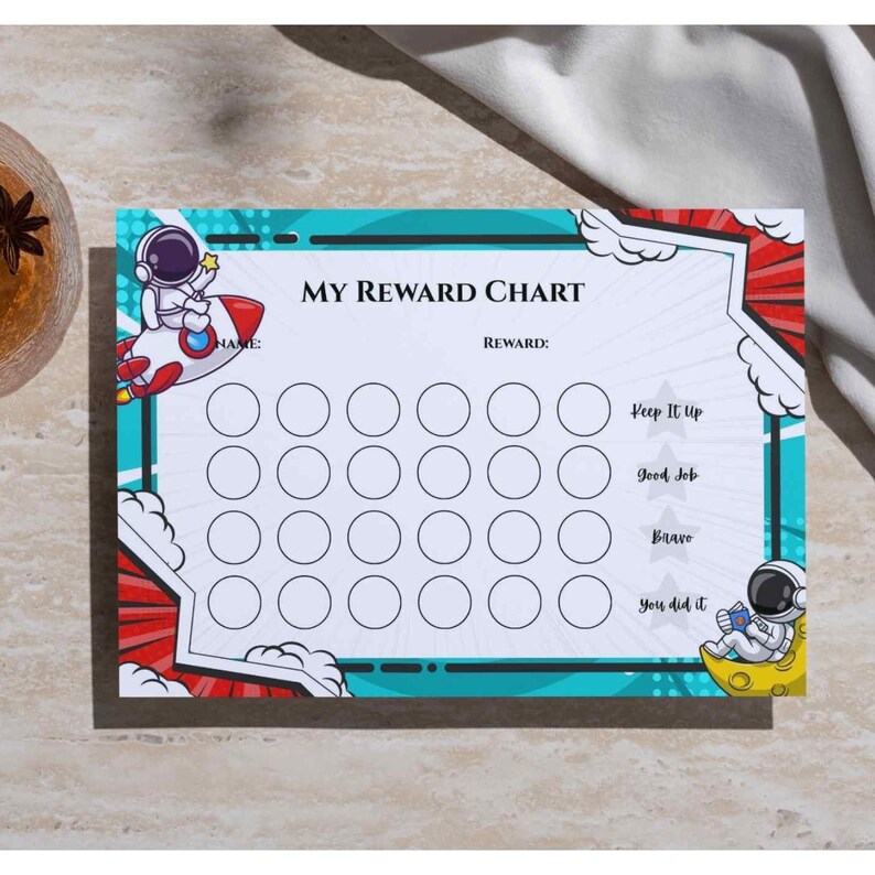 Kids Reward Chart Space Green Version| Behavior Support | Daily Routine ...