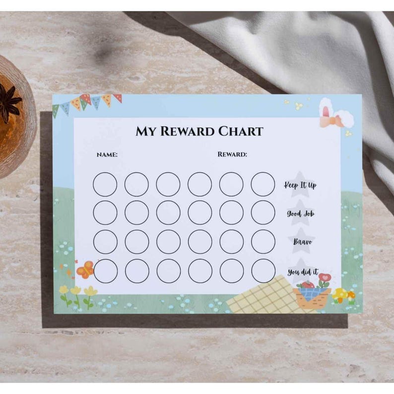 Rewards Progress Report Kids Reward Chart Picnic Version| Behavior Support | Daily Routine ...
