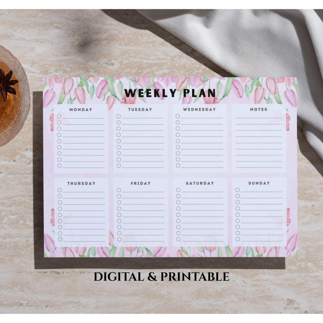 Printable Weekly Planner – Undated Layout (A4 & US Letter) - Etsy