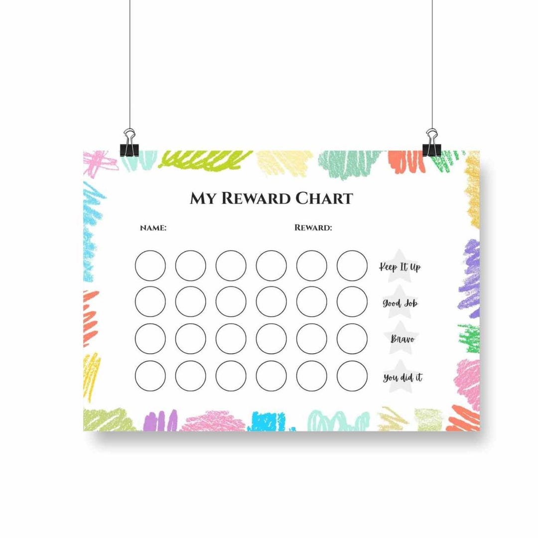 Kids Reward Chart Paint Version| Behavior Support | Daily Routine ...