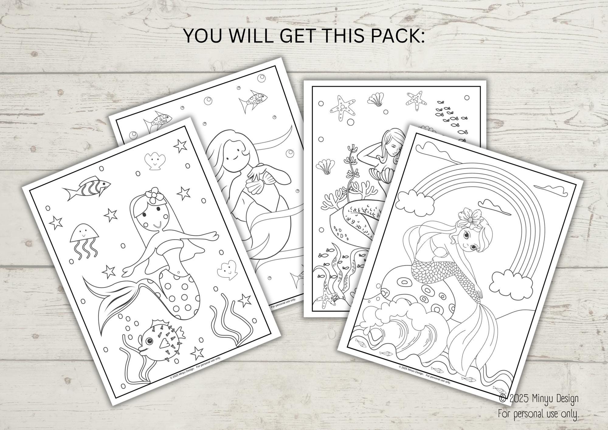 40 Printable Mermaid Coloring Book for Kids – Fun & Creative Activity ...