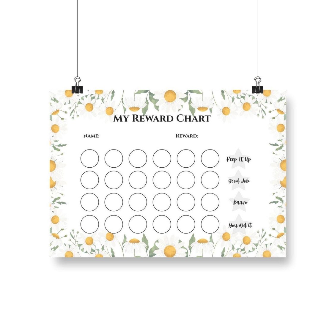 Kids Reward Chart Daisy Version| Behavior Support | Daily Routine ...
