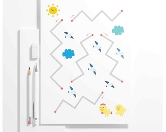 Tracing Lines Worksheets1 | Pre-Writing Practice | Fine Motor Skills | Preschool Printable | Kindergarten Tracing Pages