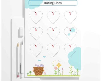 Tracing Lines Worksheets3 | Pre-Writing Practice | Fine Motor Skills | Preschool Printable | Kindergarten Tracing Pages