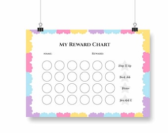 Kids Reward Chart Colourful Version| Behavior support | Daily Routine | Chore tracking| Positive Reinforcement