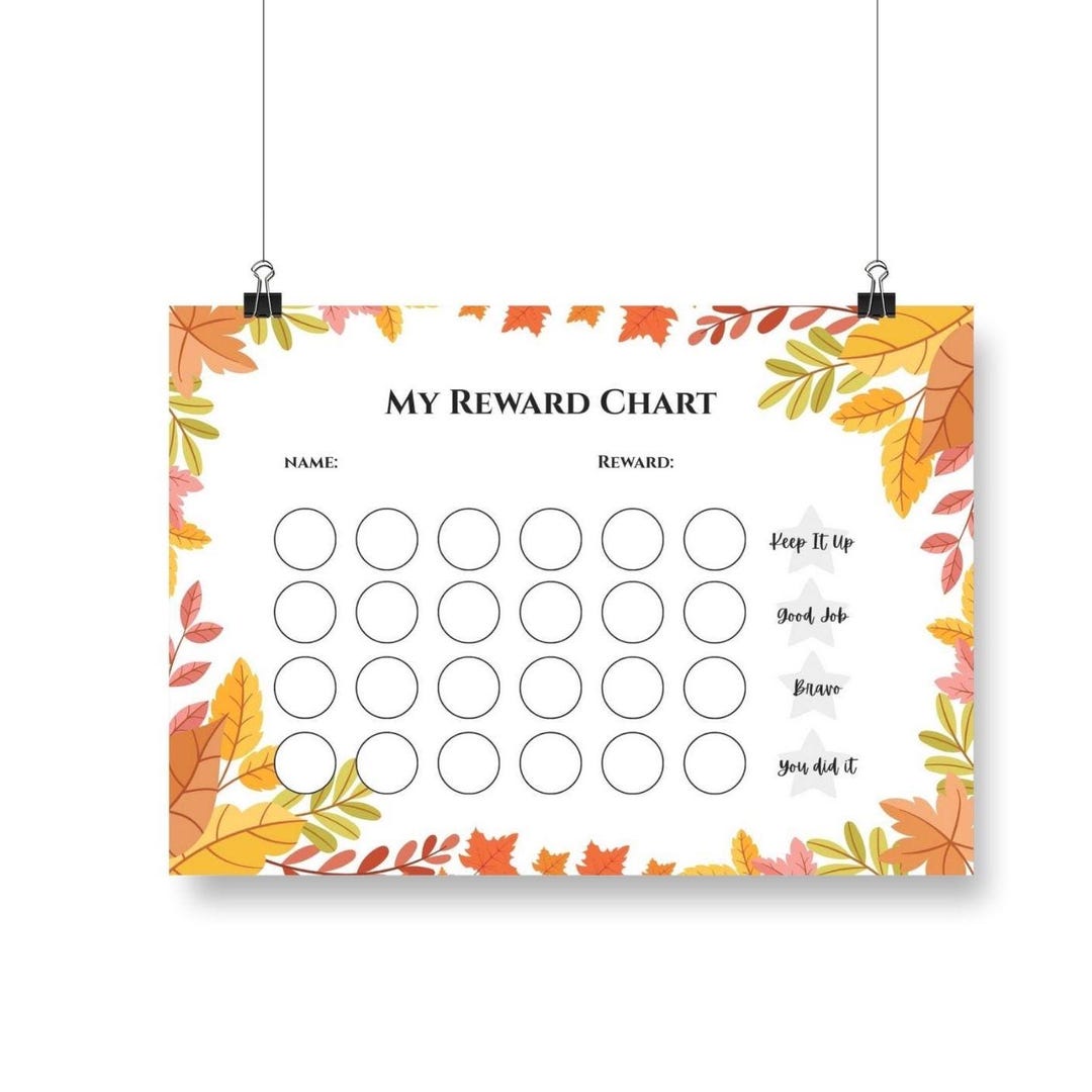 Kids Reward Chart Leaf Version| Behavior Support | Daily Routine ...