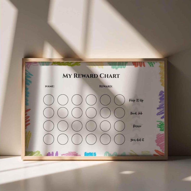 Kids Reward Chart Paint Version| Behavior Support | Daily Routine ...