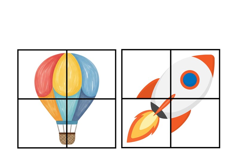 Printable Transport Puzzles | Montessori Kids Learning Game (digital ...