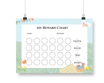 Kids Reward Chart Picnic Version| Behavior support | Daily Routine | Chore tracking| Positive Reinforcement