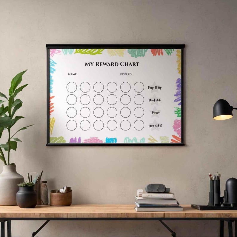 Kids Reward Chart Paint Version| Behavior Support | Daily Routine ...