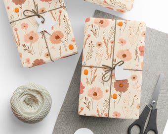 Floral Wrapping Paper, Botanical Gift Wrap, Wildflowers, Gift Wrapping Paper, Boho Wrapping Paper, Wild Floral Gift Paper, Eco-Friendly