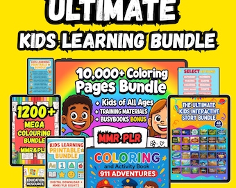 Kids Learning Bundle, Coloring & Story Books, PLR MRR (Digital Download)