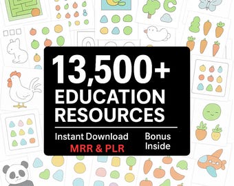 Kids Learning Activities Bundle: 13,500+ Homeschool Printables (PLR & MRR)