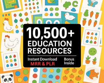 10,500+ Kids Learning Activities Bundle: Homeschool Printables (PLR & MRR)