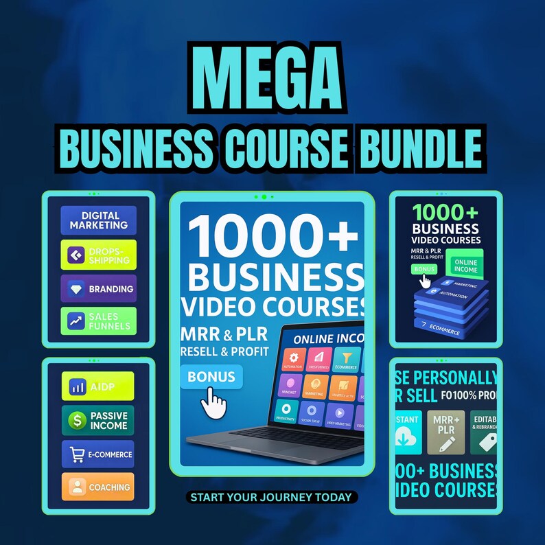 1000+ Business Courses Bundle | PLR MRR Resell Rights - Etsy