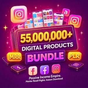 Mega Bundle di oltre 55 milioni di prodotti digitali PLR MRR / eBook, corsi e modelli rivendibili / Download digitale