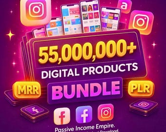 55 Million+ PLR MRR Digital Products Mega Bundle | Resellable eBooks, Courses & Templates | Digital Download