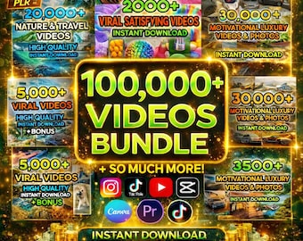 Plus de 100 000 bobines virales Bundle PLR MRR, contenu animé IA, bobines virales, TikTok, Instagram, YouTube