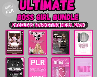 22 Boss Babe eBook Bundle PLR MRR Editable Canva Templates
